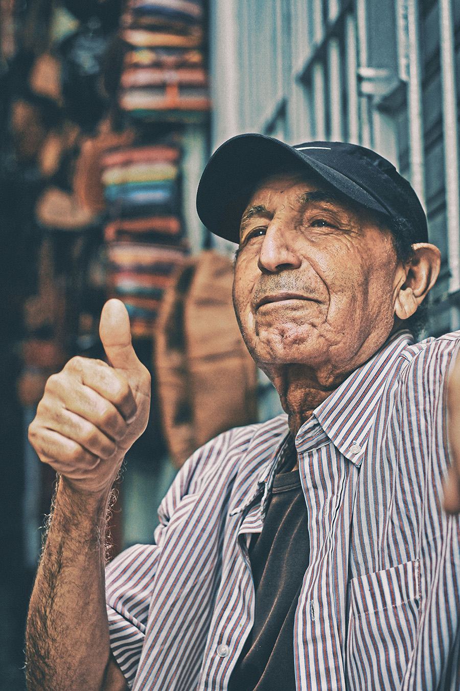 Man with thumb up